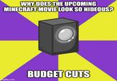 WHY DOES THE UPCOMING MINECRAFT MOVIE LOOK SO HIDEOUS? imgflip.com BUDGET CUTS