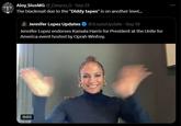 Aloy SiusMG @_Ceeyus G Sep 21 The blackmail due to the "Diddy tapes" is on another level... Jennifer Lopez Updates @JLopezUpdate Sep 19 Jennifer Lopez endorses Kamala Harris for President at the Unite for America event hosted by Oprah Winfrey. 0:03