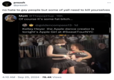 prezoh @prezoh no hate to gay people but some of yall need to kill yourselves Matt @ThepopHup. 16h Of course it's some fat bitch... @goldencompass13-1d Kelley Heyer the Apple dance creator is tonight's Apple Girl at #SweatTourNYC 4:10 AM Sep 25, 2024 78.4K Views