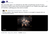 @full_cure No wonder gen z is afraid to do like anything cause if you commit a faux pas and someone gets it on video you get half of twitter calling you fat and a loser *@goldencompass13 - Sep 23 Kelley Heyer the Apple dance creator is tonight's Apple Girl at #SweatTourNYC 0:25 4:28 PM Sep 24, 2024 11.7K Views