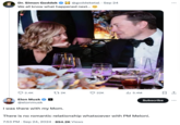 Dr. Simon Goddek @goddeketal ⚫ Sep 24 We all know what happened next... 2.4K 17 2K 22K ili 5.4M Elon Musk X @elonmusk I was there with my Mom. Subscribe There is no romantic relationship whatsoever with PM Meloni. 7:53 PM ⚫ Sep 24, 2024 894.2K Views