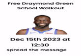 Free Draymond Green School Walkout Rakuten Dec 15th 2023 at 12:30 spread the message