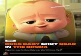 Boss Baby Shot Dead in the Bronx @outtapocketnews NEWS BOSS BABY SHOT DEAD IN THE BRONX Reporters say the Boss Baby was shot 35 times. Rip OPN
