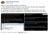 J.D. Vance Dossier Twitter reaction evan loves worf @esjesjesj Want to be clear what a lie this is: 1. Ken Klippenstein posted the dossier to his own website. He posted no information to Twitter. 2. Calling JD Vance's address "detailed information on the addresses of their children" is extremely dishonest framing. details, personal phone numbers, family details and more under the guise of "journalism." Klippenstein doxxed JD Vance. Publishing information from a foreign adversary that was obtained through criminal means for the sake of interfering in the election should result in him getting banned. Ken Klippenstein @kenklippenstein 3.1K Following 509.5K Followers Elon Musk @elonmusk Subscribe is one of the most egregious, evil doxxing Ins we've ever seen. dential candidates are not speculatively in er - there have already been two attempt realDonaldTrump's life. over, the doxxing included detailed mation on the addresses of their children. M 9/26/24 41K Views • • 6:03 PM Sep 26, 2024 293.3K Views