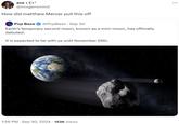 ave + C++ @imogensmind How did matthew Mercer pull this off Pop Base @PopBase Sep 30 Earth's temporary second moon, known as a mini-moon, has officially debuted. It is expected to be with us until November 25th. . 1:56 PM - Sep 30, 2024 153K Views