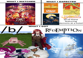 WHAT I WATCHED WHAT I EXPECTED HAZBIN HOTEL prime JANUARY 19 New Series /b/ SUPERTAI The LORAX THE NIGHTMONRE REFORE CHRISTMAS TEVEN NIVERSE all of these featuring demons at a hotel WHAT I GOT REDEMPTION A