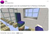 alleen cucks gaan voor de cuckstoel hier in Parkour Civilisatie tris @meqavideo alleen cucks gaan voor de cuckstoel hier in Parkour Civilisatie *** 12:32 PM Oct 2, 2024 1.1M Views + 400 ...