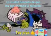 La ciudad después de que los superhéroes la salvarán: Toy joya Yv70bnox