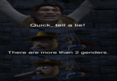 Quick, tell a lie! 羊 There are more than 2 genders.