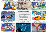 lawful good neutral good chaotic good POP lawful neutral true neutral "I dont want to know how chaotic neutral their feet look like" lawful evil neutral evil chaotic evil