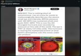 r/Damnthatsinteresting ⚫ 17 hr. ago Kanute3333 Hurricane Milton Image 35 Noah Bergren NEW @NbergWX Follow ... 8PM EDT: This is nothing short of astronomical. I am at a loss for words to meteorologically describe you the storms small eye and intensity. 897mb pressure with 180 MPH max sustained winds and gusts 200+ MPH. This is now the 4th strongest hurricane ever recorded by pressure on this side of the world. The eye is TINY at nearly 3.8 miles wide. This hurricane is nearing the mathematical limit of what Earth's atmosphere over this ocean water can produce. HURRICANE MILTON FROM THE NATIONAL HURRICANE CENTER ADVISORY 08:00 PM LOCATION 21.9 N 90.4 W WIND 180 MPH HURRICANE MILTON FROM THE NATIONAL HURRICANE CENTER MOVEMENT ADVISORY LOCATION E at 10 MP 08:00 PM WIND 21.9 N 90.4 W 180 MPH MOVEMENT E at 10 MPH 3.8 mi Last edited 2:14 AM Oct 8, 2024 1.7M Views