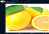 Deleted tweet from "Logan Paul":https://knowyourmeme.com/memes/people/logan-paul in response to Tommy Innit. The post shows a lemon, possibly indicating Paul's attempt to call Tommy "sour" or "bitter."