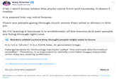 Amy Kremer defends posting an AI generated image saying it is "Seared into her mind forever" and she "Doesn't care where it came from. 