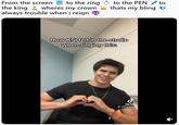 TikTok video screenshot paired with the From the Screen to the Ring copypasta