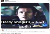 MARS @STARVE VENOM Freddy Krueger's a bad Q @Que_Hill • Oct 2 guy!? I don't think folks realize Freddy was a PDFile lolx.com/yakdontmiss/st... 8:08 AM - Oct 3, 2024.994 Views