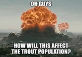 OK GUYS imgflip.com HOW WILL THIS AFFECT THE TROUT POPULATION?