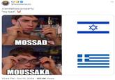 A "Peter Parker's glasses":https://knowyourmeme.com/memes/peter-parkers-glasses meme. In the meme, Peter looks at an Israeli flag without glasses, then sees it as a Greek flag when he puts them on.