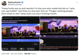 Tweet by Jewish Ayyrabs podcast host Raff where he provides context behind the controversial "tier list":https://knowyourmeme.com/memes/tier-lists segment at "Twitchcon":https://knowyourmeme.com/memes/sites/twitch. The tweet contains screenshots of a "Reddit":https://knowyourmeme.com/memes/sites/reddit post that incited a viral online debate about whether the tier list segment was anti-semitic between the Ayyrabs and "Ethan Klein":https://knowyourmeme.com/search?q=ethan+klein.
