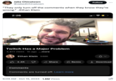 Tweet noting how "Ethan Klein":https://knowyourmeme.com/search?q=ethan+klein from "H3H3 Productions":https://knowyourmeme.com/memes/people/h3h3productions turned off comments for his YouTube video where he criticizes streamers Frogan, Capri, and Raff of the Ayyrabs podcast a "tier list":https://knowyourmeme.com/memes/tier-lists they arranged on stage at "Twitchcon":https://knowyourmeme.com/memes/sites/twitch. Klein appeared to take offense to the term "Sabra" being used in the tier list, taking it to mean "Jewish person born in Israel" as opposed to "Person who loves Sabra brand hummus."