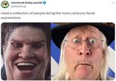 Person requesting images of people making cartoony expressions