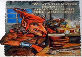 An edit of an advertisement for Hobgoblin beer depicting a goblin with a pint drinking in the bar, captioned, "What's the matter irony boy, afraid you might feel something?" This was originally posted by X user @tristandross.