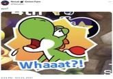 Yoshi's "Whaaat?!" Mario Party Superstars sticker captioned "Ayo?", which implies that it is resembling something sexual