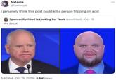A "meme":https://knowyourmeme.com/memes/memes showing "Tim Walz":https://knowyourmeme.com/memes/people/tim-walz and Bald "J.D. Vance":https://knowyourmeme.com/memes/people/jd-vance having a "debat" akin to "Skamtebord":https://knowyourmeme.com/memes/skamtebord talk.