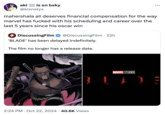 is on bsky aki @kixnstyx mahershala ali deserves financial compensation for the way marvel has f----- with his scheduling and career over the last 5 years since his oscar win 4 DiscussingFilm @DiscussingFilm - 22h 'BLADE' has been delayed indefinitely. The film no longer has a release date. 2:24 PM Oct 22, 2024 40.6K Views • MARVEL STUDIOS LAD