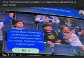 The Timberwolves jumbotron operator deserves a pay raise a Online Safety Partner Odds their Warriors gear hangs in their closet between their 30 Yankees, Patriots, and Lakers gear. 10-1 TOWN SAN FRANCISO 30