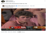 A tweet about the Texas Fan meme showing a University of Texas at Austin student named Grant Walther who went viral in October 2024 when a screencap of him at a Texas Longhorns college "football":https://knowyourmeme.com/memes/cultures/nfl-american-football game went viral on social media in which he looked angry and sad. This meme is from the perspective of a non-American joking about how Americans look.