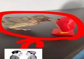 A screenshot of a viral video of a bird screaming at an Angry Birds toy. The meme compares the interaction to the "big brain man":https://knowyourmeme.com/memes/small-brain-man-screaming-at-big-brain-man meme.