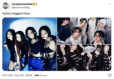 Tweet posted in response to news about "Andor's CEO Min Hee Jin and HYBE founder Bang Si Hyuk's":https://knowyourmeme.com/memes/events/ador-ceo-min-hee-jin-and-hybe-feud feud. Leaked messages from the "K-Pop":https://knowyourmeme.com/memes/cultures/k-pop agency's in-fighting led "stans":https://knowyourmeme.com/memes/stan to believe that SM Entertainment's groups "aespa" are HYBE's "biggest fear."