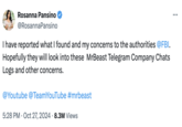 Tweet posted by YouTuber "Rosanna Pansino":https://knowyourmeme.com/memes/events/mrbeast-vs-rosanna-pansino-creator-games-controversy soon after she posted her YouTube video accusing "MrBeast":https://knowyourmeme.com/memes/people/mrbeast of supervising incriminating messages between his employees and coworkers. She and fellow YouTube "DogPack404":https://knowyourmeme.com/memes/subcultures/dogpack404s-mrbeast-expose-videos initially accused Ava Kris Tyson of sharing images of an underage "Ivanka Trump":https://knowyourmeme.com/memes/people/ivanka-trump, with DogPack404 later correcting his statement to say that the photos were taken when Ivanka was 18.