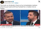 Swann Marcus @SwannMarcus89. Follow The look on Girdusky's face as he immediately realizes what he just said and how f----- he is makes me so happy X BREAKING NEWS LIVE HARRIS CONDEMNS TRUMP'S RALLY ILS "EXHAUSTED" BY "NONSENSE" CONI 11:52 PM Oct 28, 2024