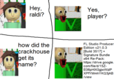 Meme posted by the official Twitter account for _Raldi's Crackhouse_. The game is a "<i>Baldi's Basics</i>":https://knowyourmeme.com/memes/subcultures/baldis-basics-in-education-and-learning mod hosted on GameJunk, created by cuzsie and Ronezkj15, and published on March 17th, 2023. The mod adds a number of pop culture and meme characters, including "Crypto Luigi":https://knowyourmeme.com/memes/sites/atlas-earth-i-just-bought-more-land-in-the-metaverse, "MrBeast":https://knowyourmeme.com/memes/people/mrbeast and "Van Man":https://knowyourmeme.com/memes/subcultures/south-park. The objective of the game is the escape Raldi's Crackhouse, with a version of Baldi chasing you with a knife. The games spawned many playthrough videos and meme edits on "YouTube":https://knowyourmeme.com/memes/sites/youtube in 2024.