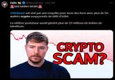 Felis @BlockFelis ⚫ Oct 30 BREAKING NEWS⭑ @MrBeast est visé par une enquête pour avoir des liens avec plus de 50 wallets crypto soupçonnés de délit d'initié. Le célèbre youtubeur aurait généré plus de 23 millions de dollars de bénéfices. CRYPTO SCAM?
