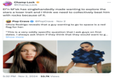 A "quote retweet":https://knowyourmeme.com/memes/quote-retweets-qrts about "Elon Musk":https://knowyourmeme.com/memes/people/elon-musk making space travel lame, inspired by "Olivia Rodrigo's":https://knowyourmeme.com/memes/people/olivia-rodrigo Space Question which is a question that the singer-songwriter asks on a first date to determine if a man is worth pursuing. Rodrigo asks men if they want to go to space. If they say yes, then it's a red flag for Rodrigo who says it shows how the man is too full of himself.