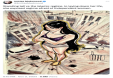 A "fan art":https://knowyourmeme.com/memes/cultures/fan-art drawing of Iranian woman Ahoo Daryaei (or Ahou Daryaei) who stripped at Tehran's Islamic Azad University to protest the Islamic regime's enforced dress code for women where not wearing a hijab or a burka is illegal. A "viral video":https://knowyourmeme.com/memes/viral-videos of her protest spread on social media in November 2024.