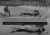 O Panzer of the lake, what is your useless wisdom? If you're using a phone, you can long press that arrow next to the comment textbox to drag and drop it anywhere across the screen. Share your thoughts