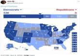 A tweet by @Punished_Jess. The tweet is hashtagged "#startthesteal" and features an image of a US map colored all blue, as if the democrats have won 538 to 0.