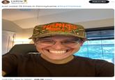 A tweet by @jaubreyYT. The post consists of a photo of him smiling wide wearing a "Harris Walz" hat, captioned, "Just voted 76 times in Pennsylvania #StartTheSteal."