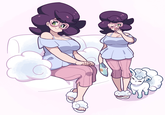"after seeing that leaked wicke official art of her loungewear outfit i haddd to draw her.. so cuute" - by loveycloud ค www