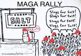 MAGA RALLY Slugs for Salt! SALT Slugs for Salt! Slugs for Salt! idiots slugs for Salt! 5 @AntifaWearsPink