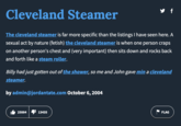 Urban Dictionary definition of an "NSFW":https://knowyourmeme.com/memes/nsfw "slang":https://knowyourmeme.com/memes/internet-slang phrase used to describe a sexual act where someone defecated onto another person's chest and then sits down and rocks back and forth, like a steamroller. The term was popularised as a running gag on the animated adult sitcom "_Family Guy_":https://knowyourmeme.com/memes/subcultures/family-guy in the early 2000s. 