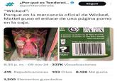 # ¿Por qué es Tendenci... @porktendencia Seguir "Wicked": Porque en la mercancía oficial de Wicked, Mattel puso el enlace de una página p---- en la caja. 24.99 WICKED WESKED a B.V., HINA S REGENTINA Al Azul Envase Carton Al Amariu Erase Plastice ப ட் Universal City Studios LLC. All Rights Reserved. Universal City Studios LLC. Tous droits réservés. www.WICKED.COM HYM41-4B10 [4LB-D] MO/1103250036 ? vice.mattel.com HYM41 94735 25115" 5 • 8:35 p. m. 09 nov 24.337K Visualizaciones 415 Republicaciones 103 Citas 8,128 Me gusta 1,205 Elementos guardados