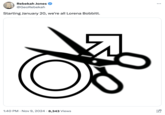 Rebekah Jones @GeoRebekah Starting January 20, we're all Lorena Bobbitt. 1:40 PM Nov 9, 2024 8,343 Views • 5 ...