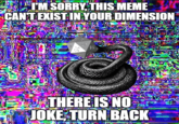 A Meme From Another Dimension I'M SORRY, THIS MEME CAN'T EXIST IN YOUR DIMENSION 16 THERE IS NO JOKE TURN BACK