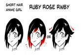 SHORT HAIR ANIME GIRL RUBY ROSE RWBY OR