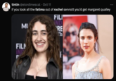 CAPYBARA tintin @elordimescal⚫ Oct 11 if you took all the fatima out of rachel sennott you'd get margaret qualley MU FILM INP FILI NDI RE Th