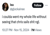 A meme reacting to the Chris Sails Video Leak on "Twitter / X":https://knowyourmeme.com/memes/sites/twitter-x, showing the "YouTuber":https://knowyourmeme.com/memes/sites/youtube giving "Backshots":https://knowyourmeme.com/memes/backshots to an unknown woman on his "OnlyFans":https://knowyourmeme.com/memes/sites/onlyfans.
